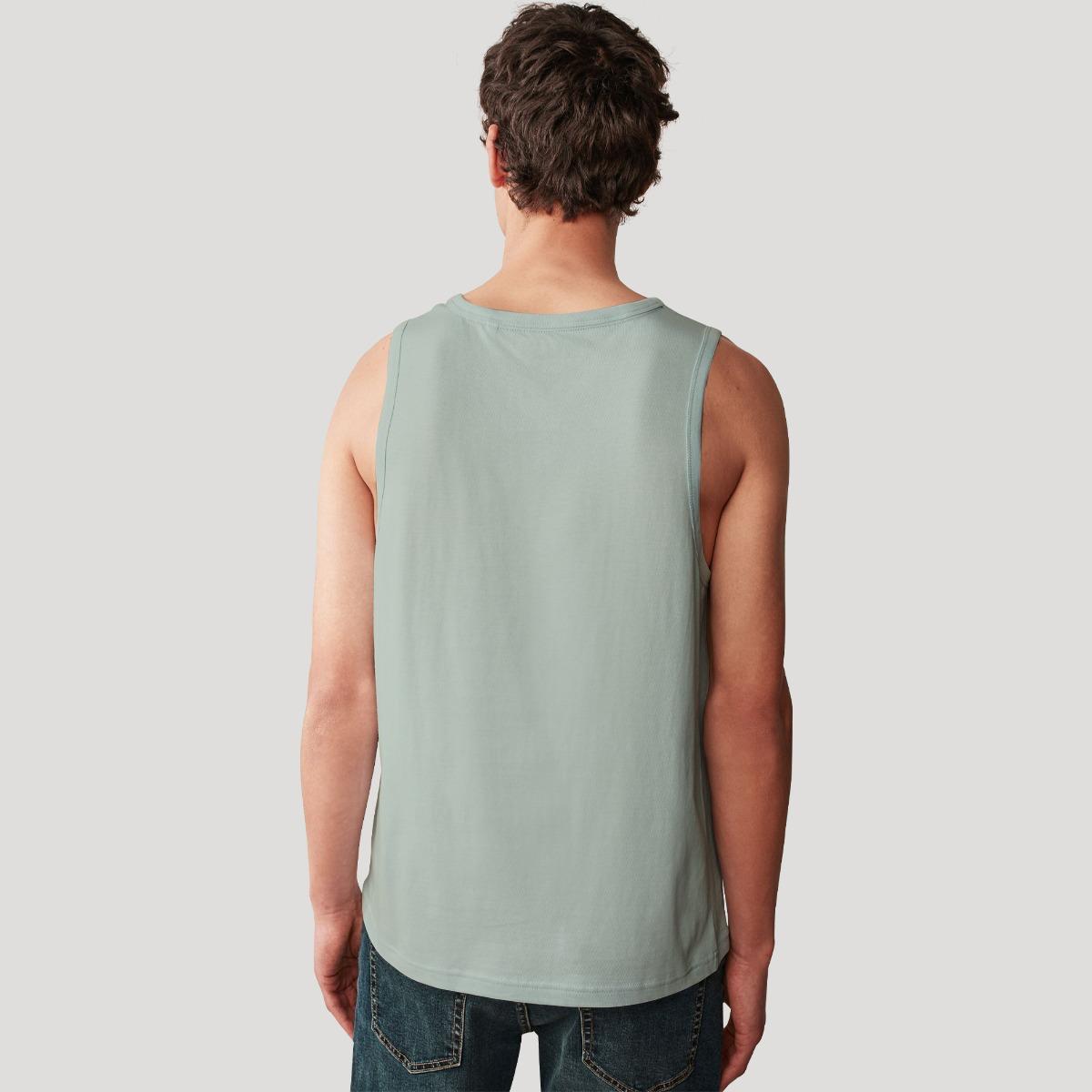 HG "CHANGE YOUR MIND" Printed Cotton Vest For Men's - Aqua Spring