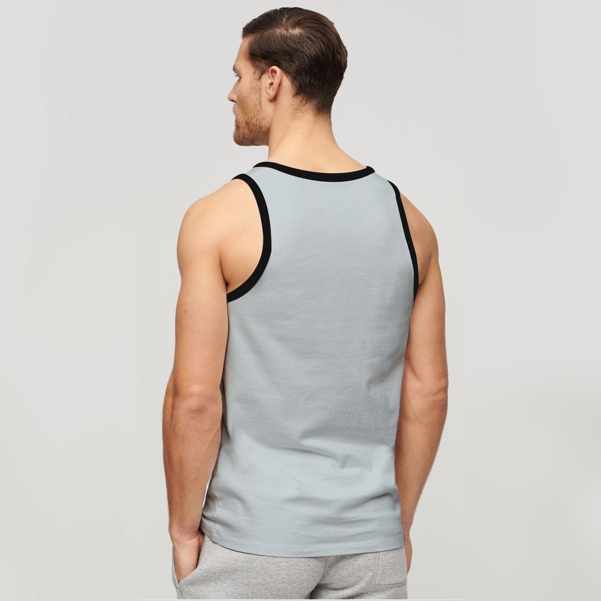 HG "CHANGE YOUR MIND" Printed Cotton Vest For Men's - Iceberg