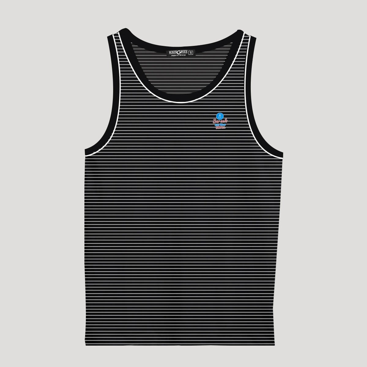 Men's Sleeveless White Lining Cotton Vest - Black