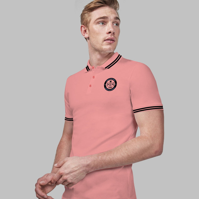 HG Emb Excellence Polo Shirt For Men's - Sea Pink