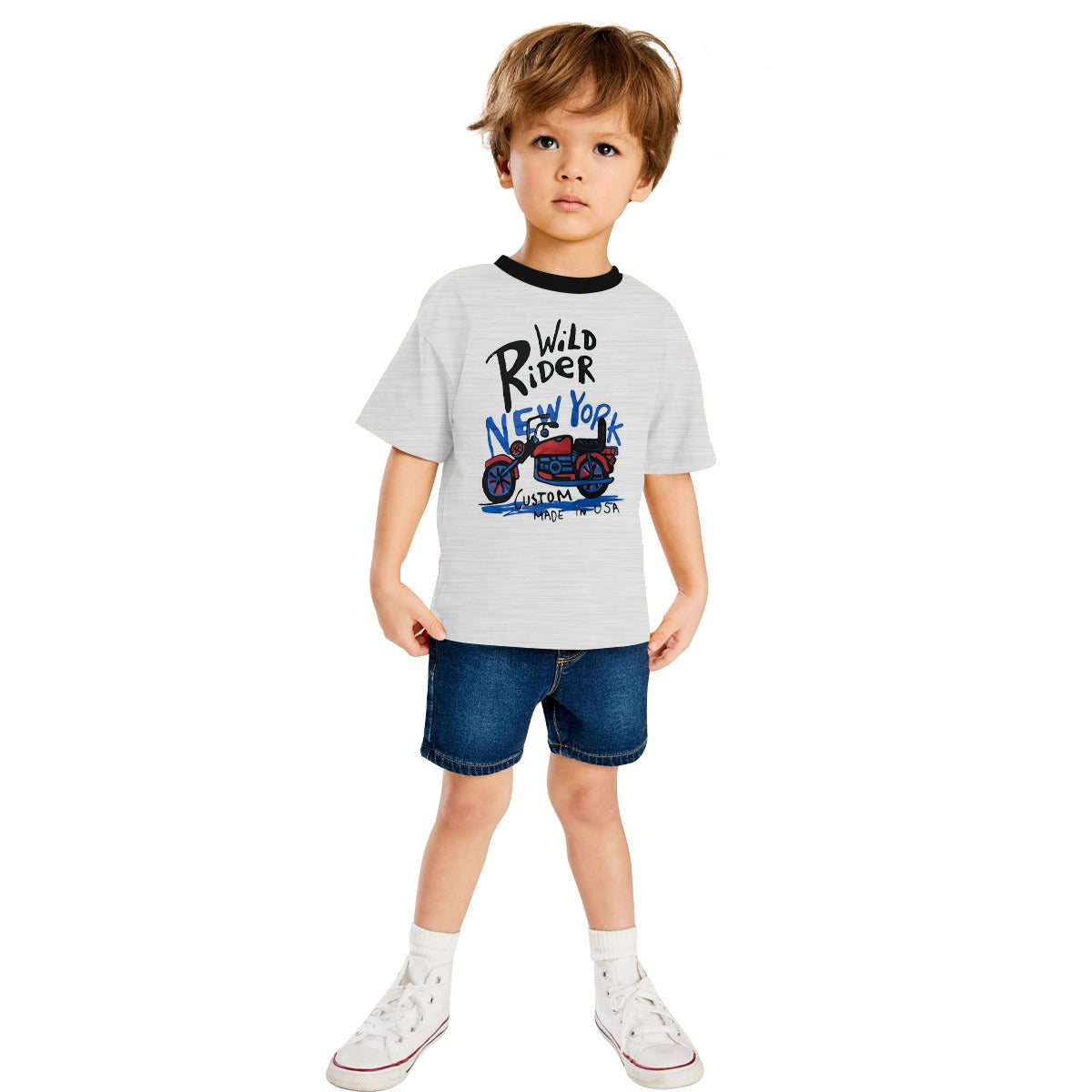 HG Boy's "Wild Rider" Printed Tee Shirt - Off White