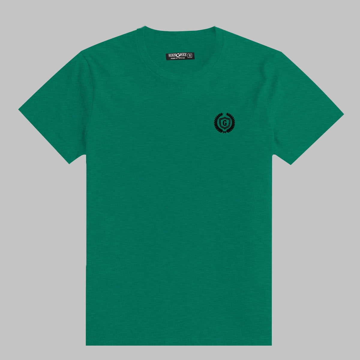HG Signature Emb. Azadi Special Green O Neck T-Shirt For Men's
