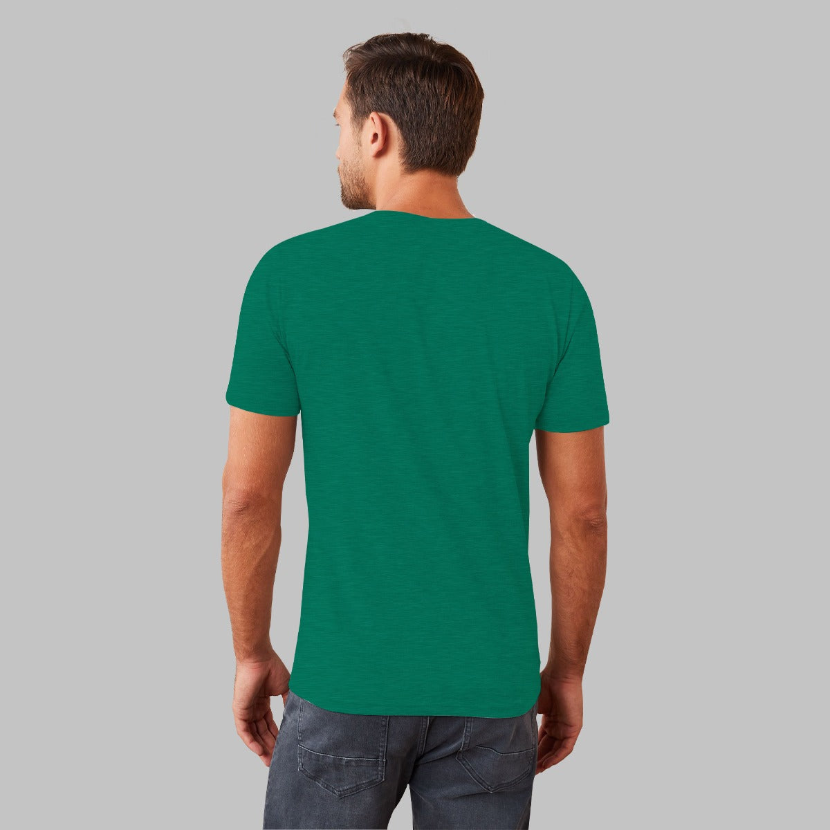 HG Signature Emb. Azadi Special Green O Neck T-Shirt For Men's