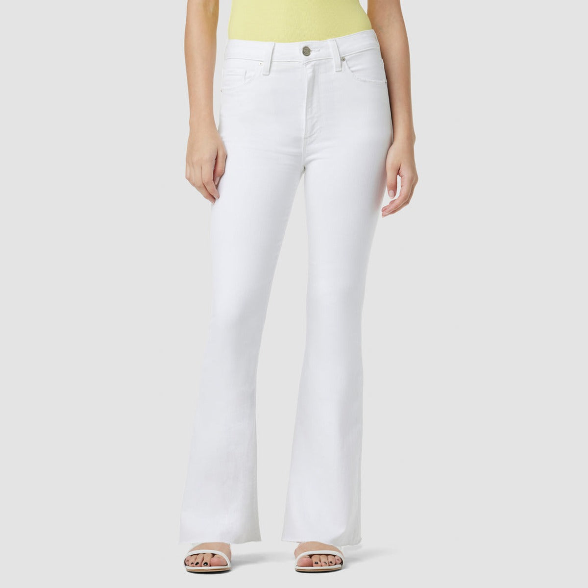 Women's High Waist Boot Cut Flare Jeans - White