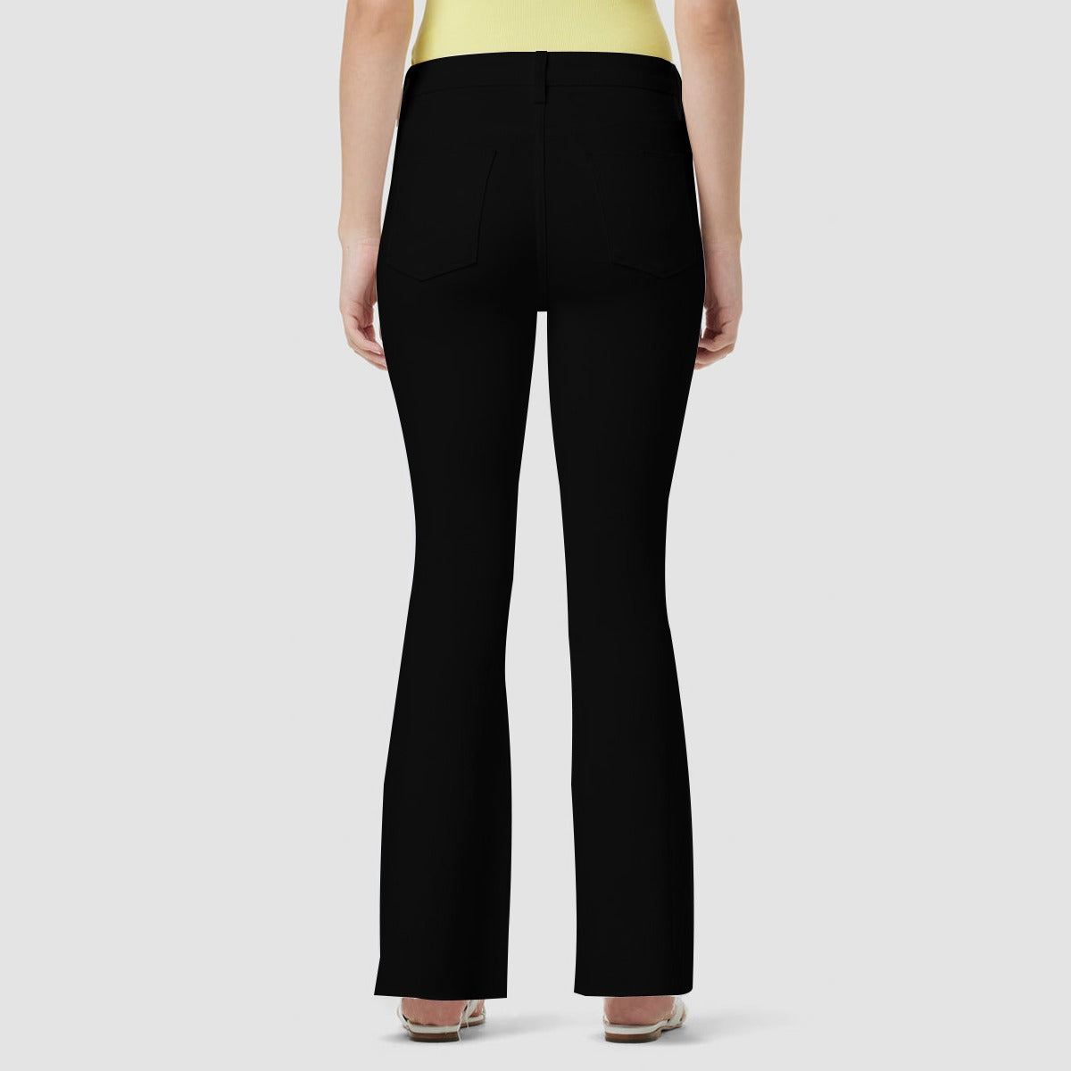 Women's High Waist Boot Cut Flare Jeans - Black