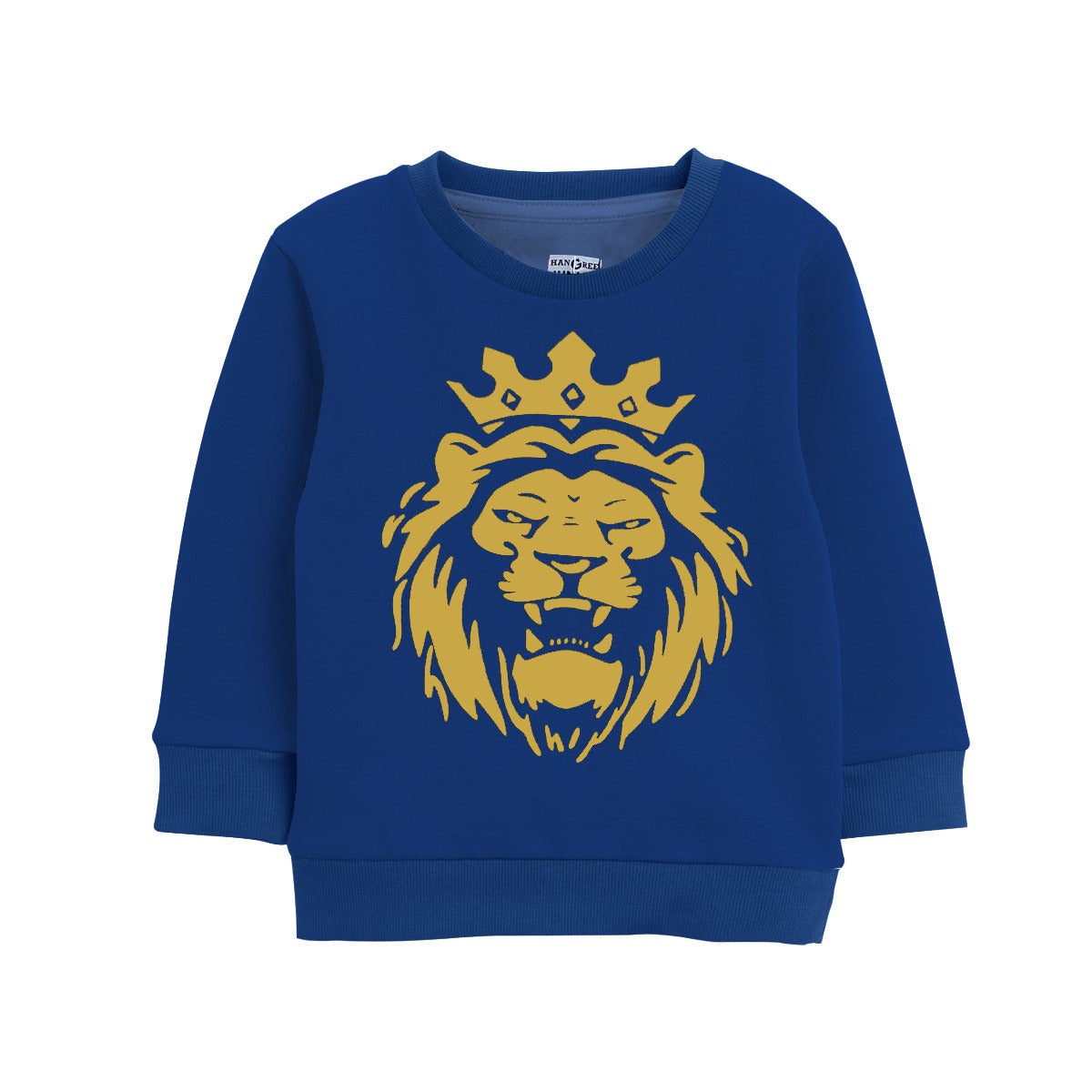 Exclusive "Gold Lion" Printed Sweat Shirt - Navy