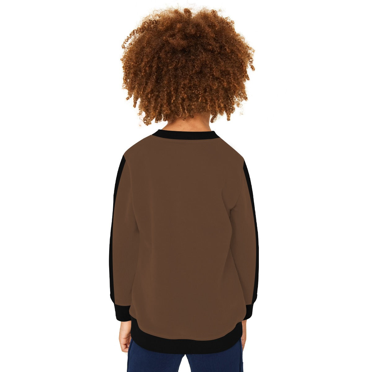 Boy's "BUGS" Printed Panel Sleeves Sweat Shirt - Brown