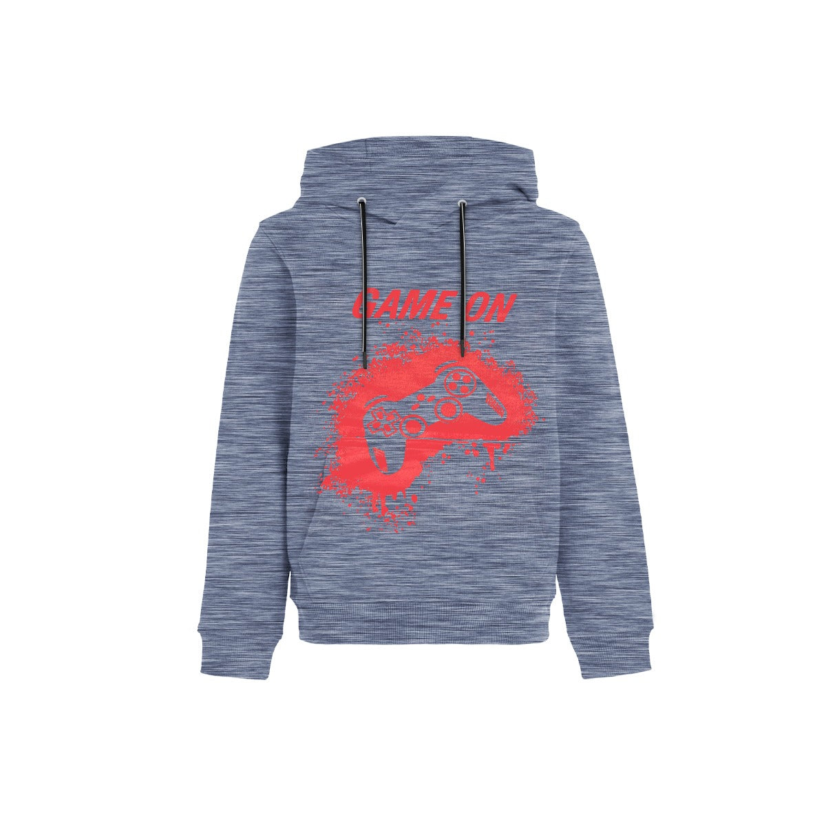 Unisex "Game On" Printed Hoodie - Textured Blue