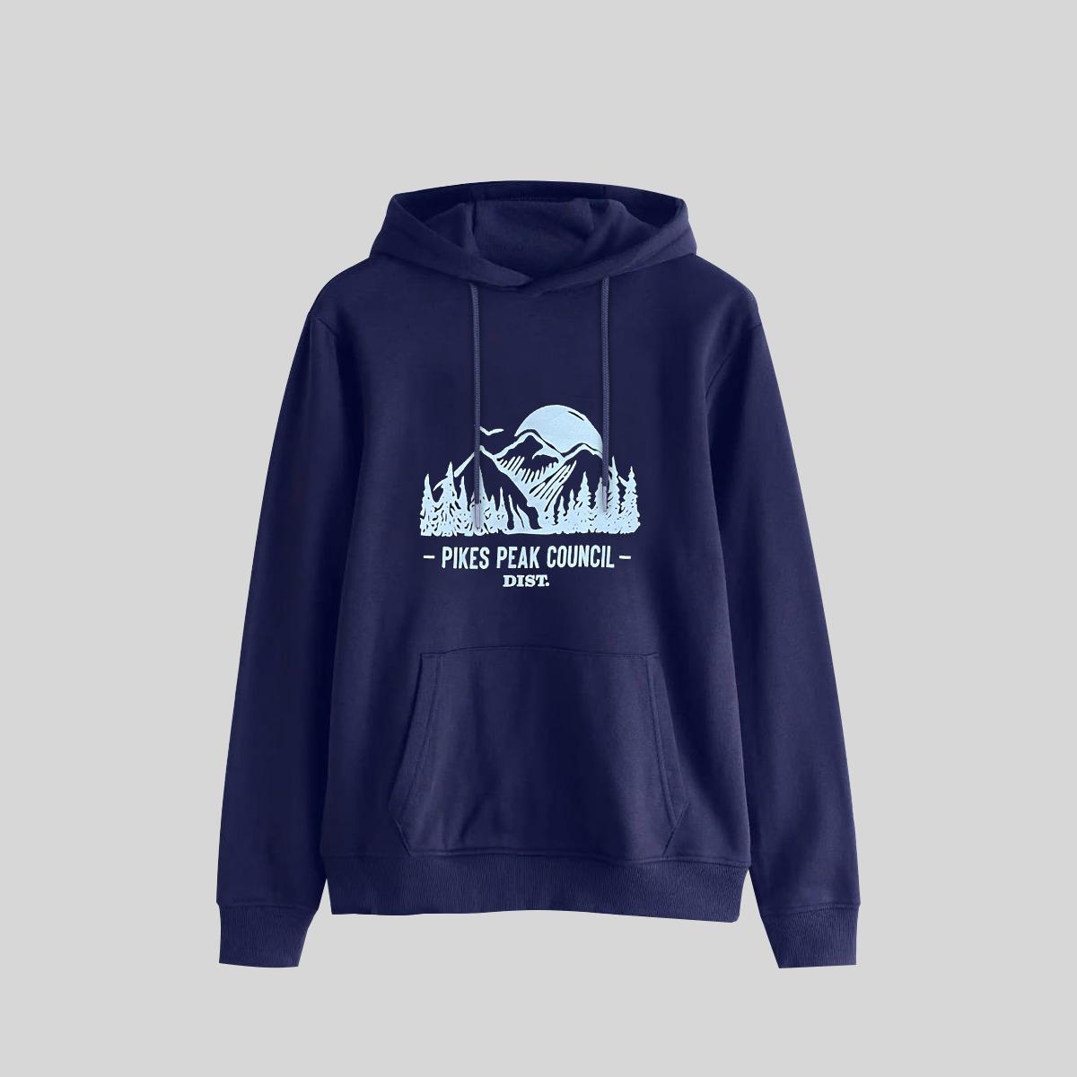 Pikes Peak Printed Pullover Hoodie - Navy