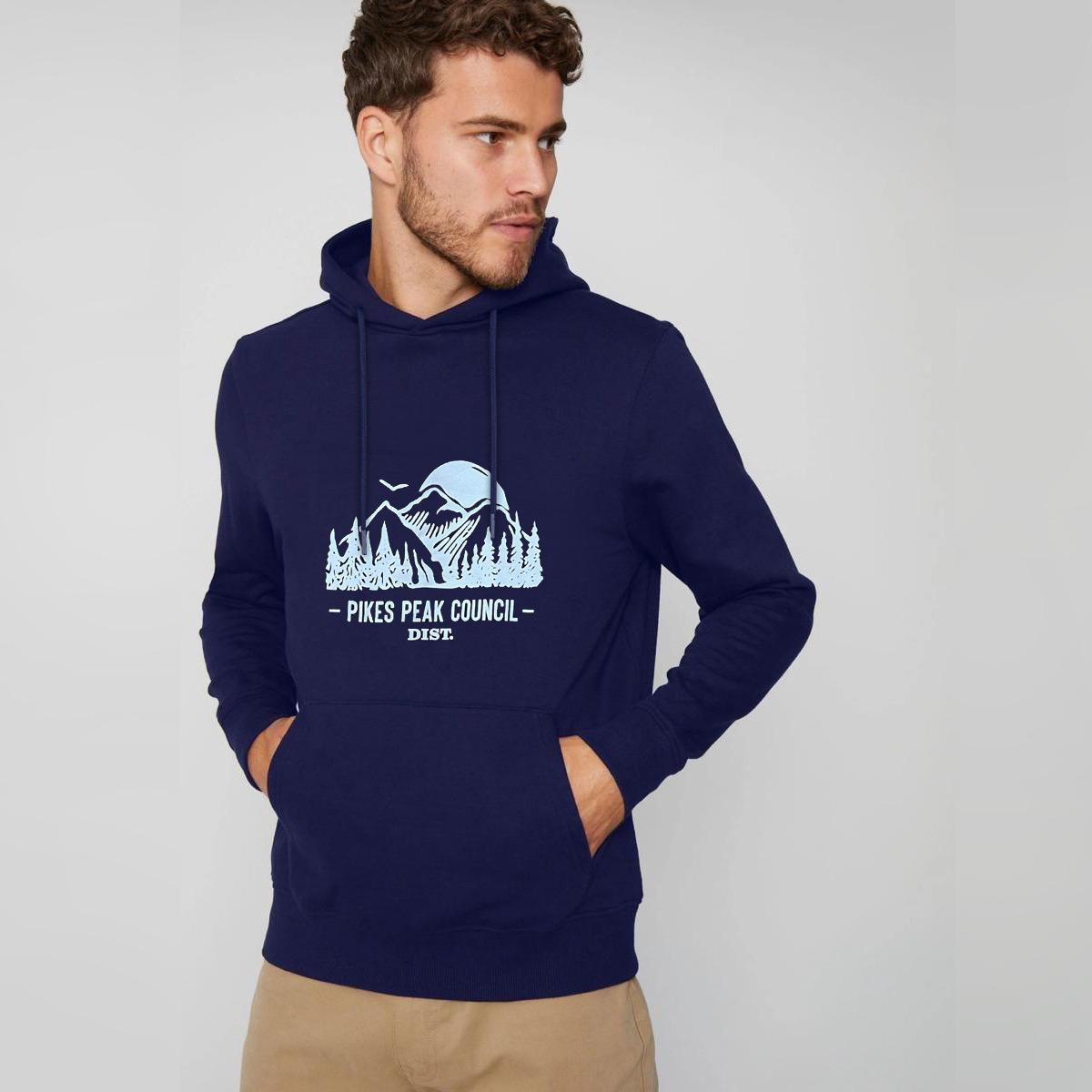 Pikes Peak Printed Pullover Hoodie - Navy