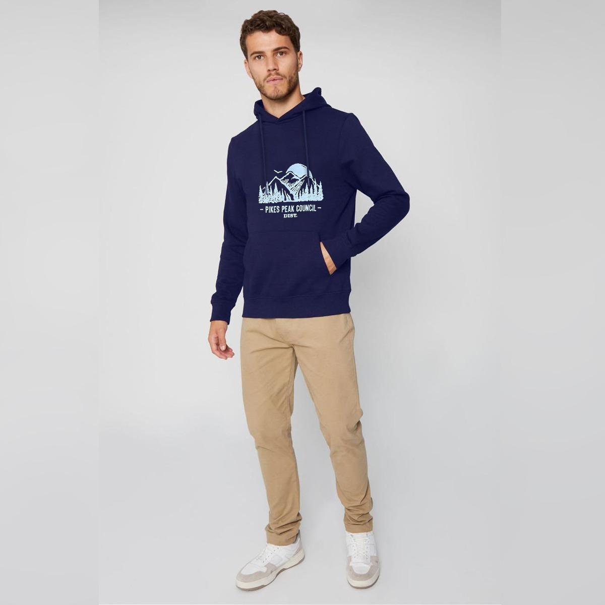 Pikes Peak Printed Pullover Hoodie - Navy