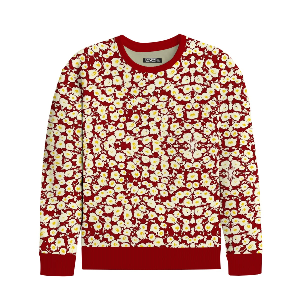 Girl's Allover Floral Printed Fleece Twin Set - Red