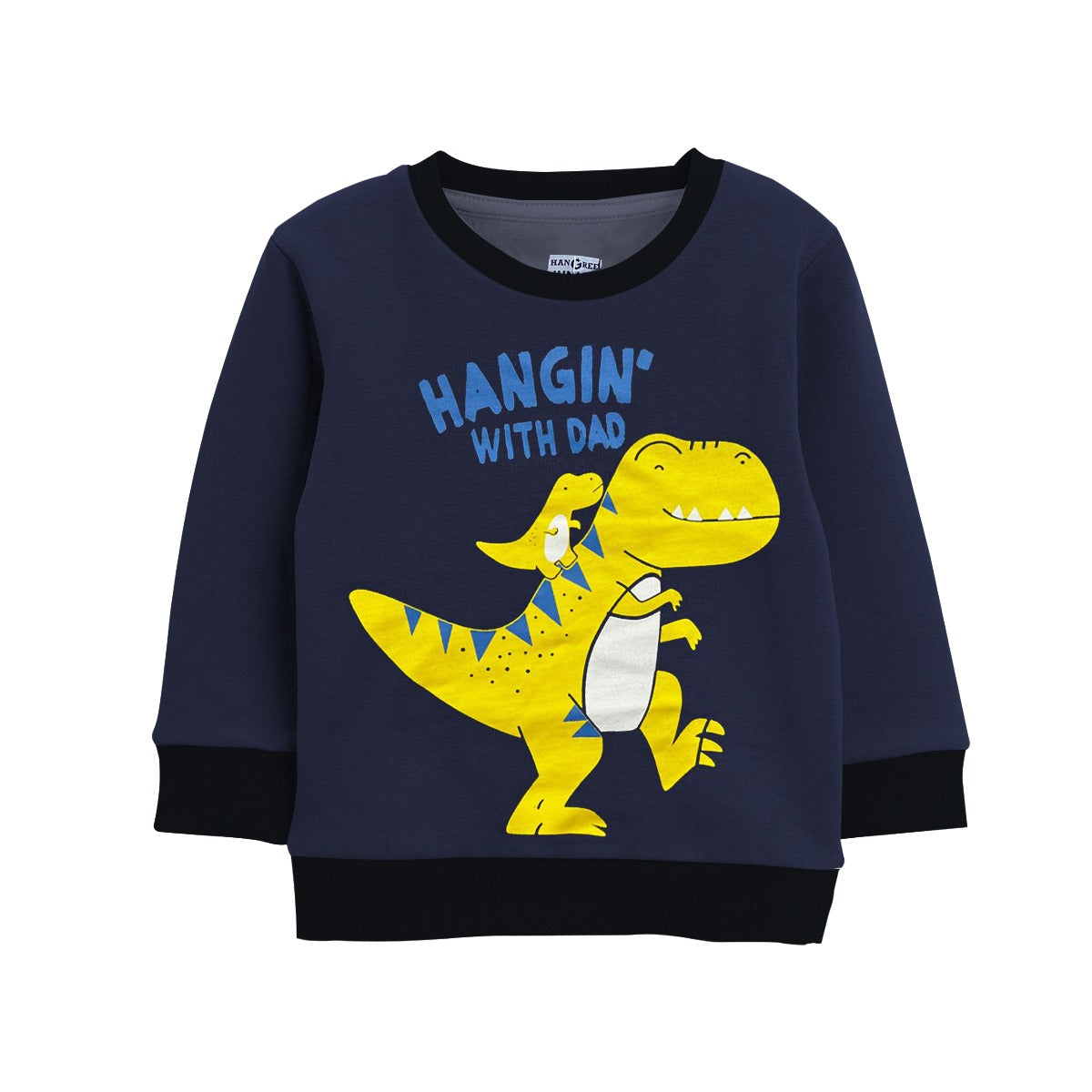 Boy's "Hanging With Dad" Printed Sweat Shirt - Navy