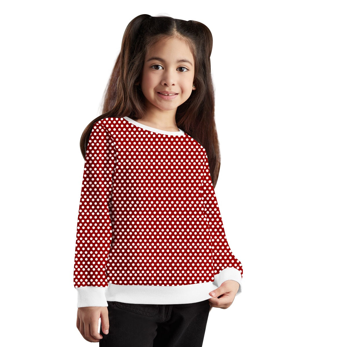 Girl's Polka dot Exclusive Sweat Shirt - Red