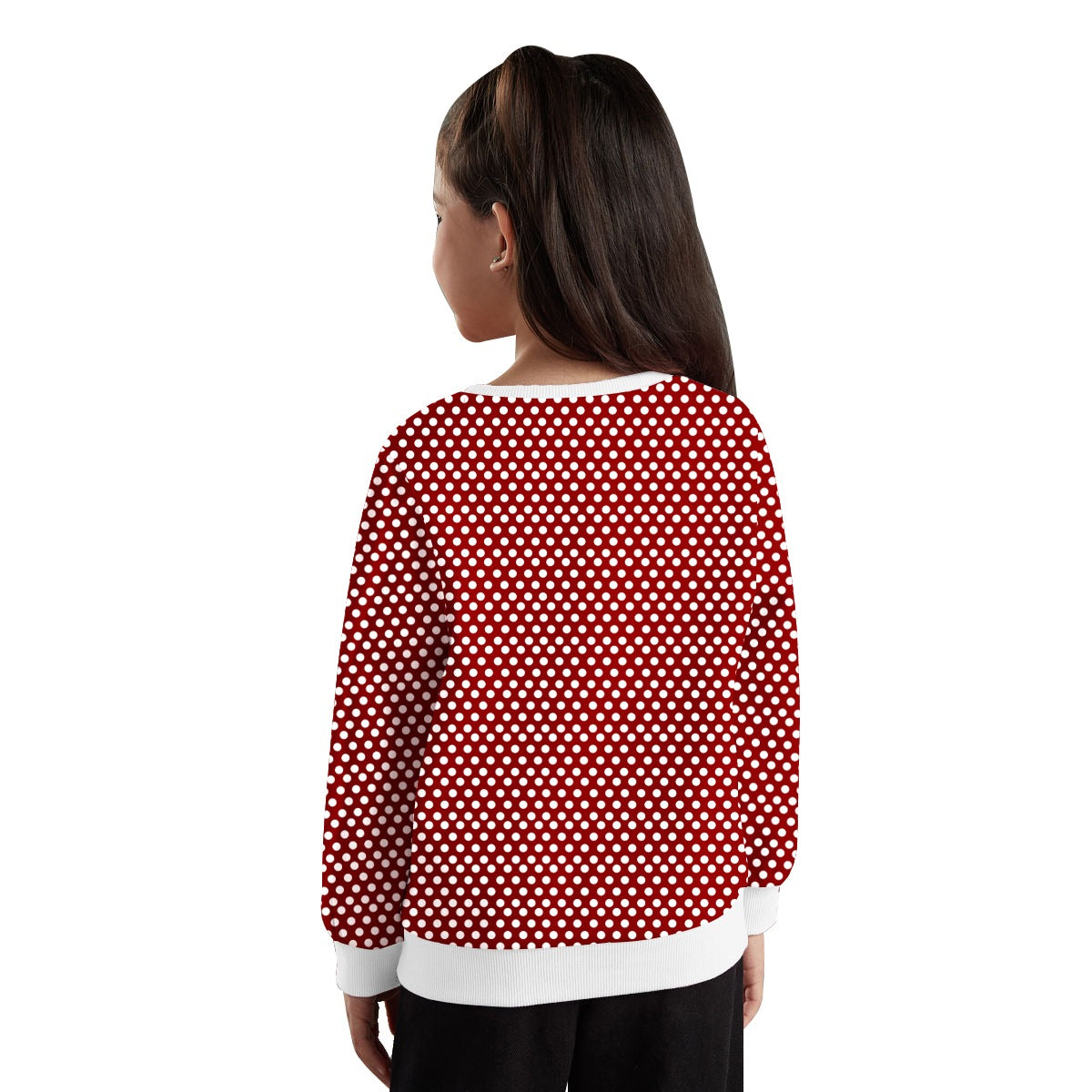 Girl's Polka dot Exclusive Sweat Shirt - Red