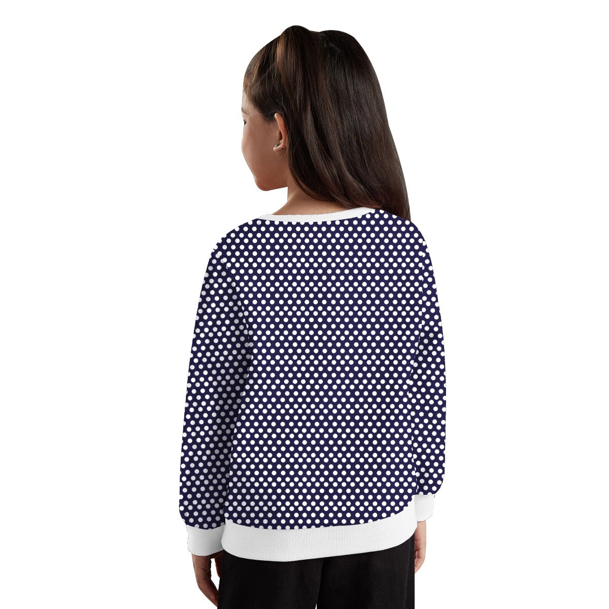 Girl's Polka dot Exclusive Sweat Shirt - Navy