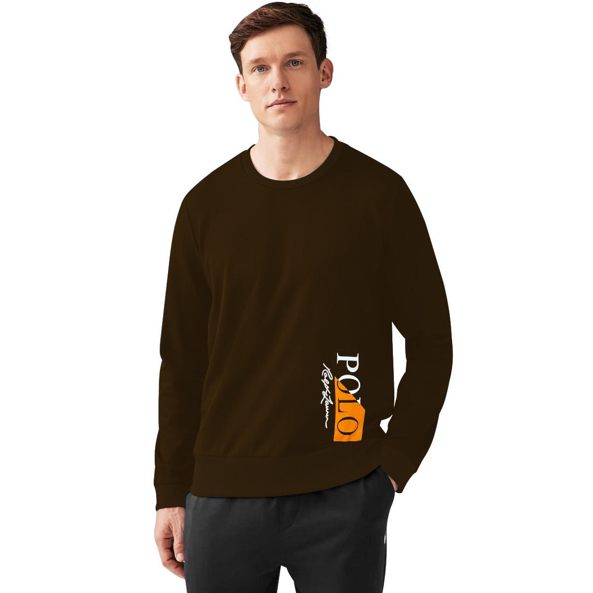 Men Exclusive Printed Sweat Shirt - Brown