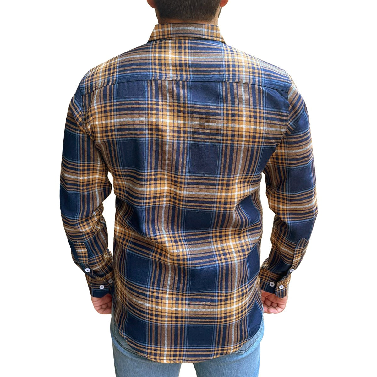 Men's Elegant Blue Check Casual Shirt