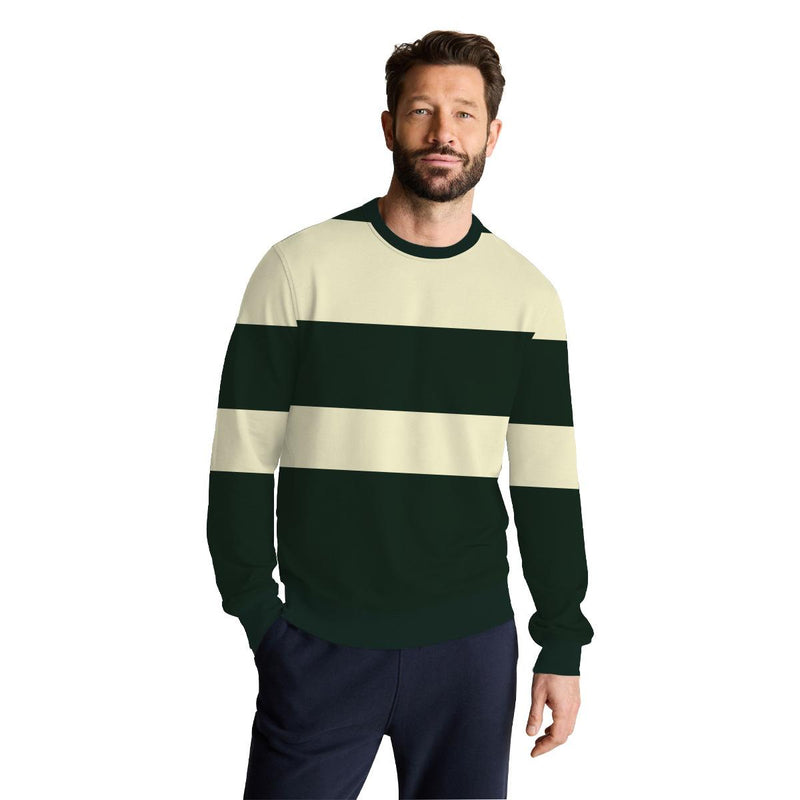 Yarn Dyed Stripped Terry Sweat Shirt - Dark Jungle Green (Minor Fault)