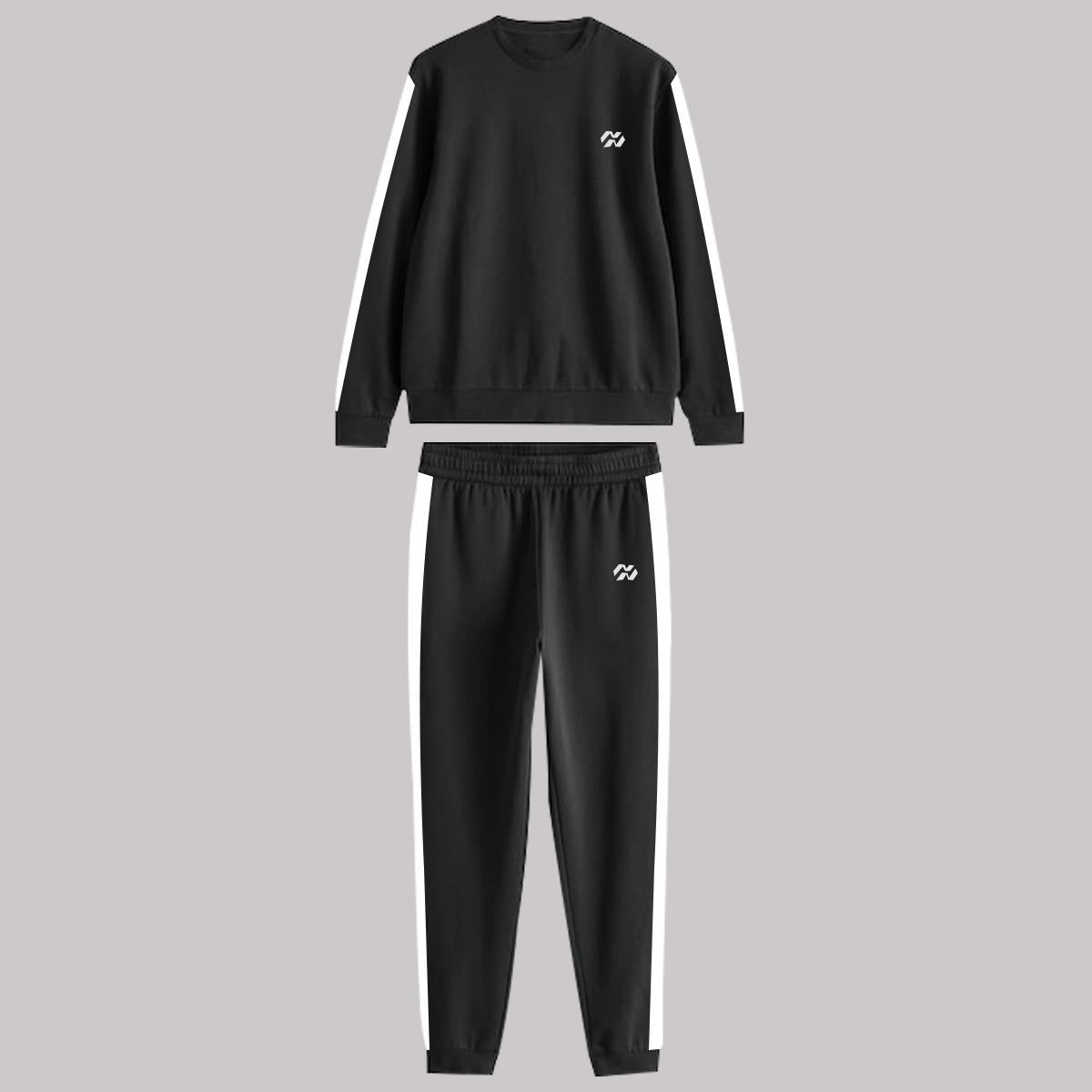 Men's Polyester Tracksuit for Winter - Black