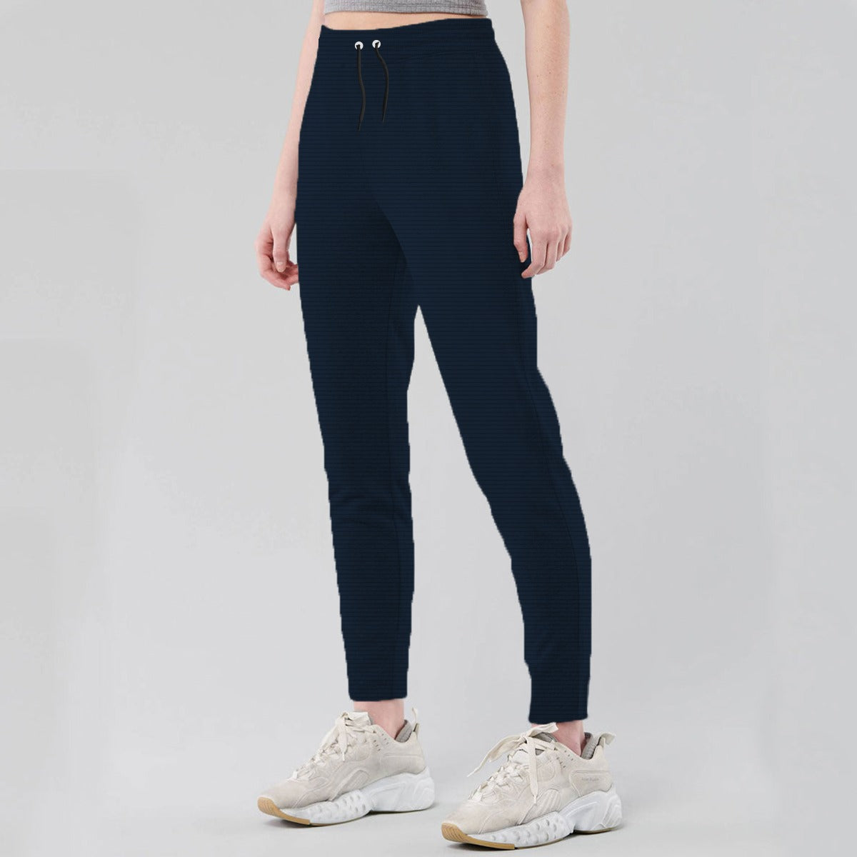 Women's Close Bottom Ripple Fleece Joggar Trouser - Navy