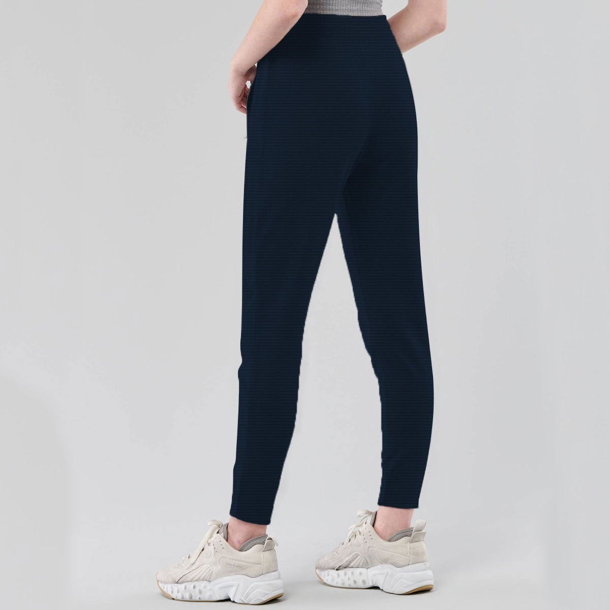 Women's Close Bottom Ripple Fleece Joggar Trouser - Navy
