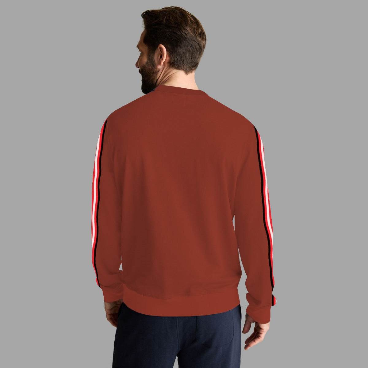 Super Solid Sleeves Fashion Fleece Sweat Shirt - Dark Rest