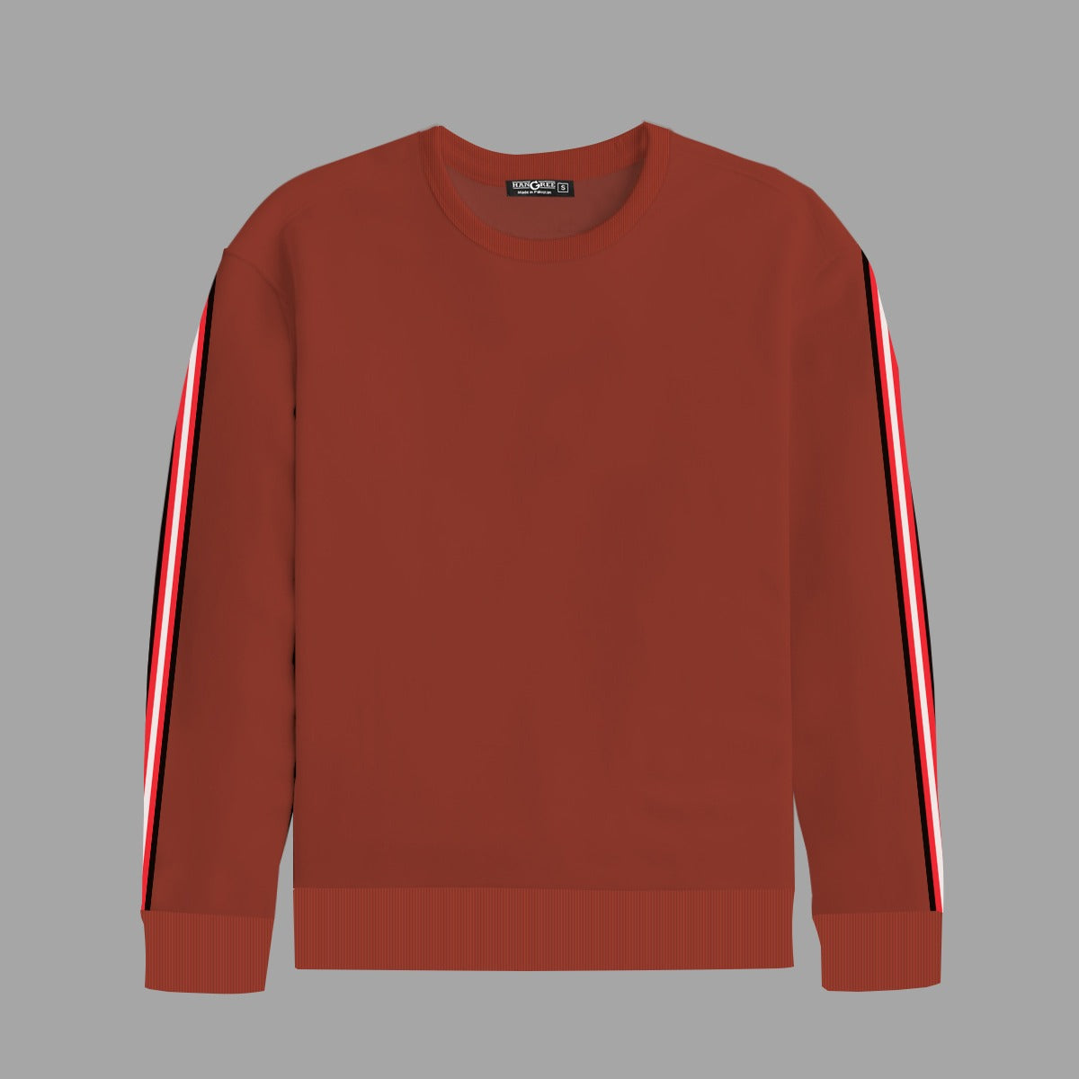 Super Solid Sleeves Fashion Fleece Sweat Shirt - Dark Rest