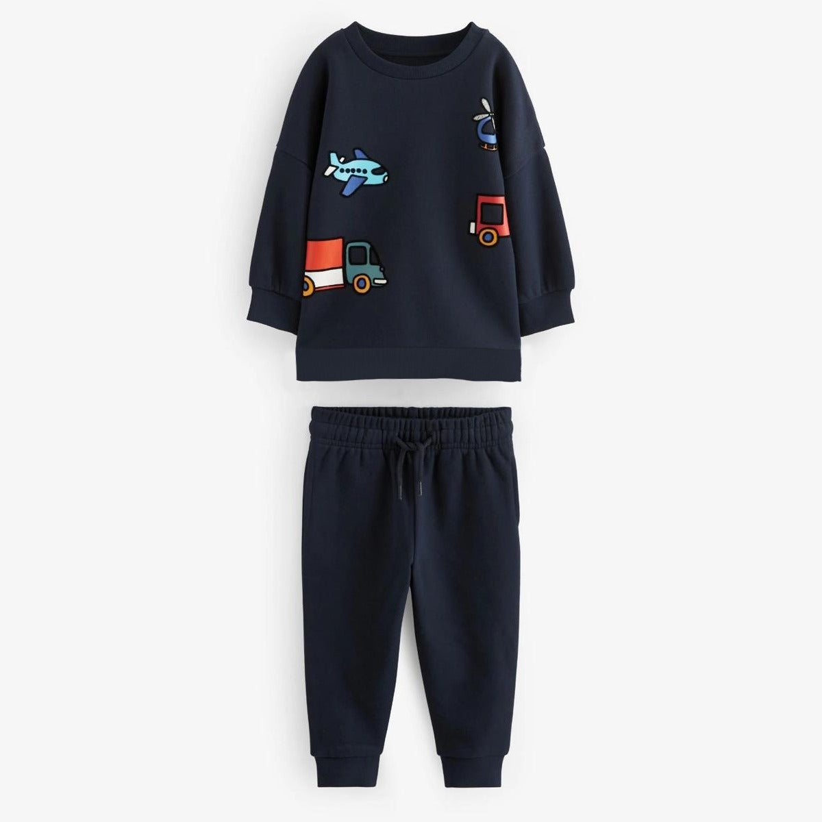 Unisex Graphic Printed Twin Set - Dark Navy