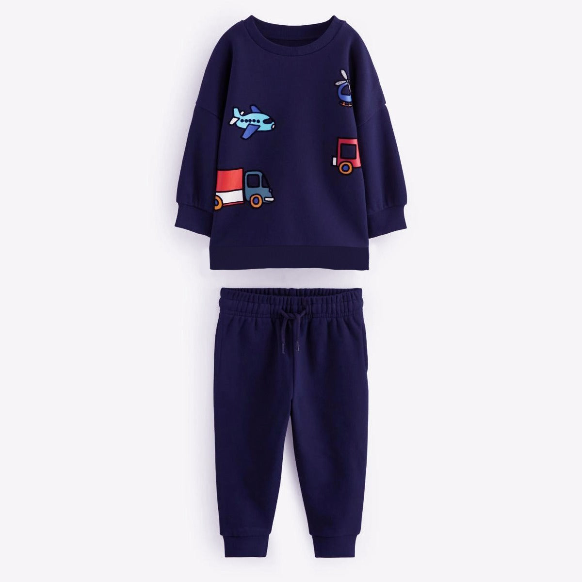 Unisex Graphic Printed Twin Set - Dark Navy