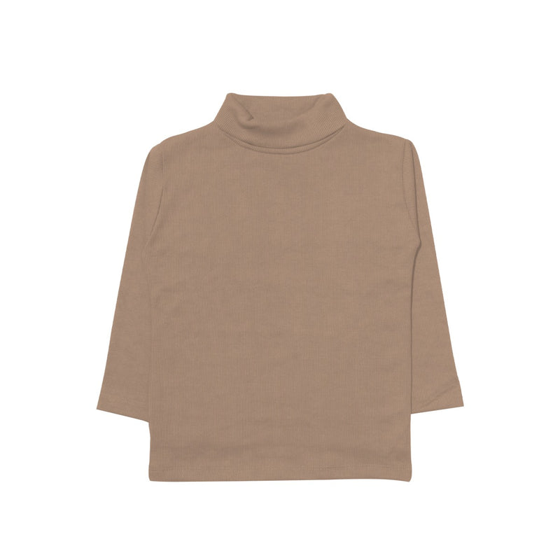 Kid's High Neck Rib Inner Suit - Skin Brown