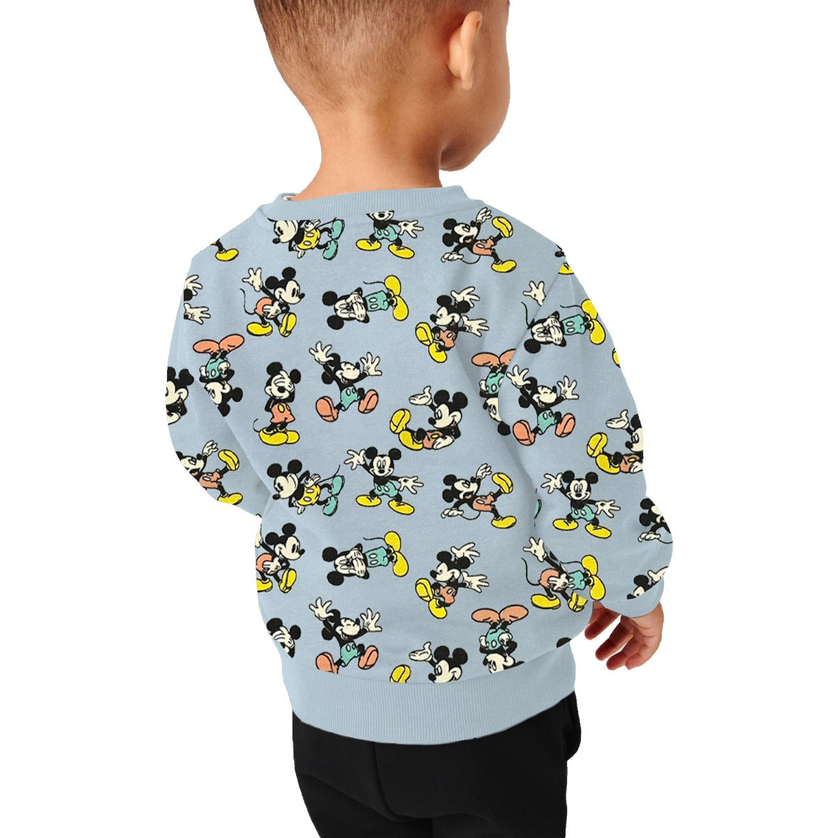 Unisex "Micky Mouse" All Over Printed Sweat Shirt - Sky Gray