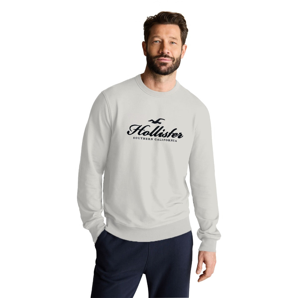 Signature Printed Fleece Sweat Shirt - Off White