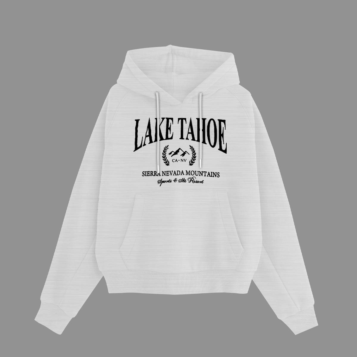 Women's "Lake Tahoe" Printed Hoodie - Black