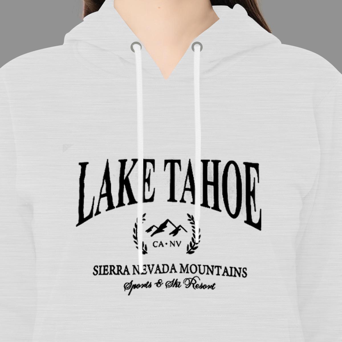 Women's "Lake Tahoe" Printed Hoodie - Black