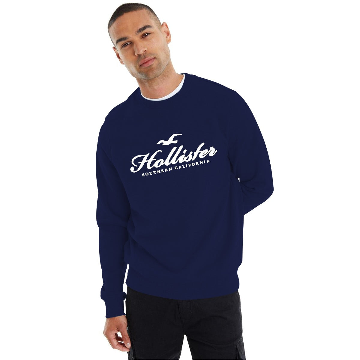 Signature Printed Fleece Sweat Shirt - Navy