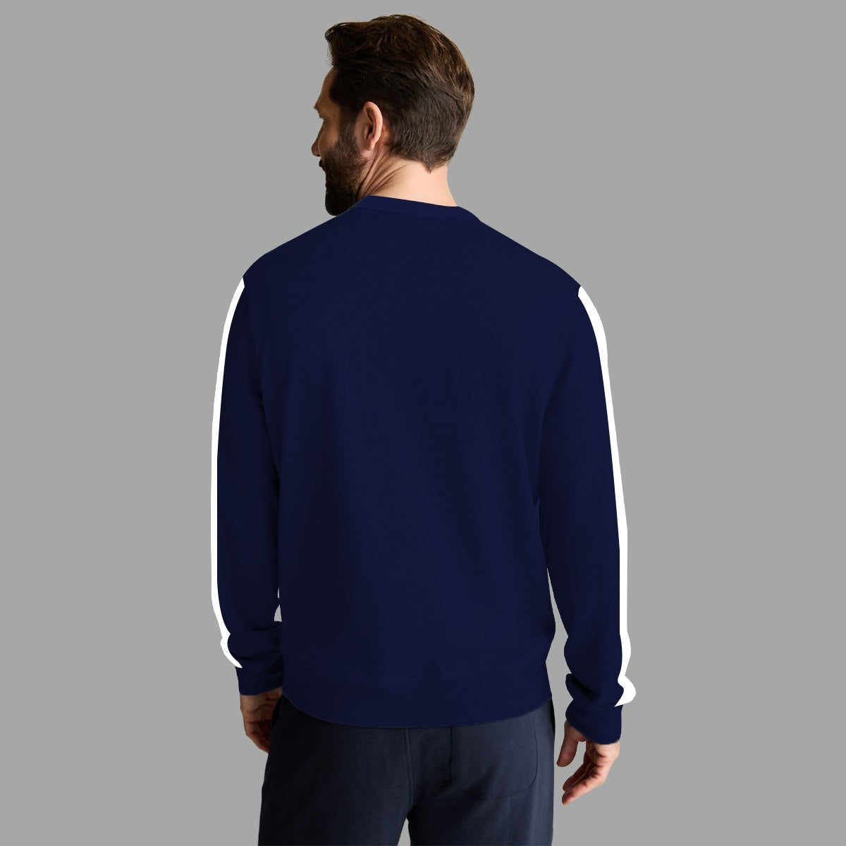 Hangree Signature Emb Panel Fashion Sweat Shirt - Navy