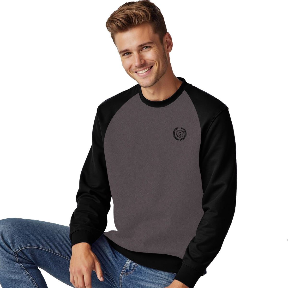 HG Signature Raglan Sweat Shirt For Men's - Gray