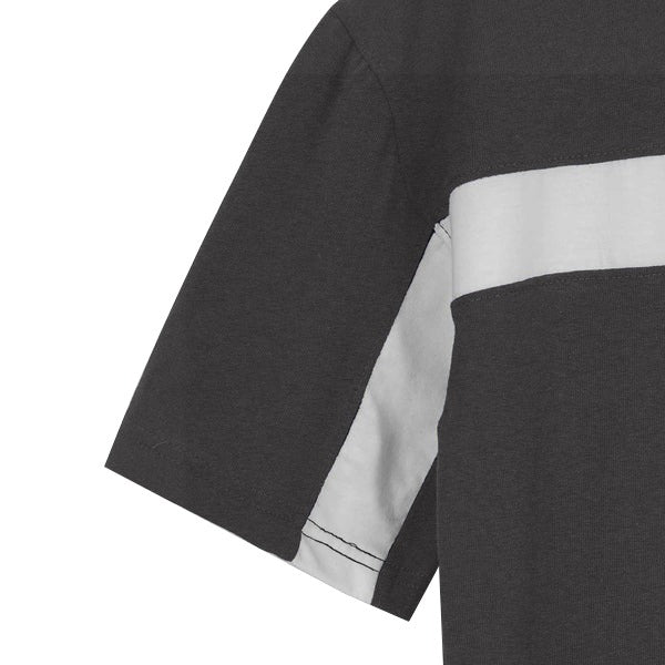 Oversize White Body Panel Fashion Tee Shirt - Charcoal