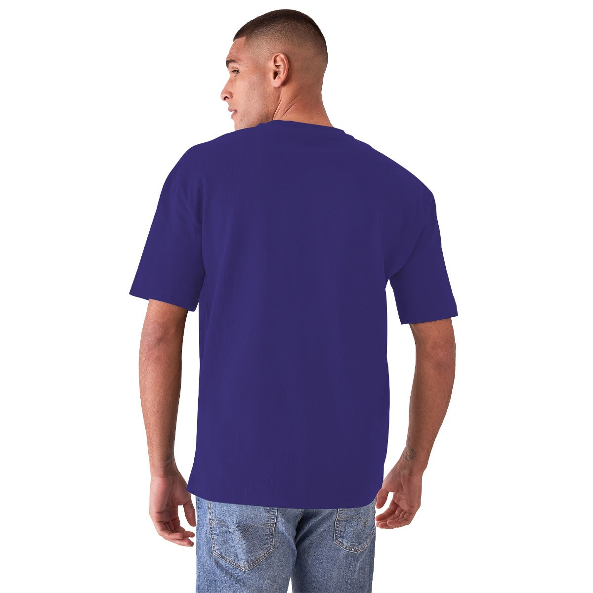 Stylish Hangree Embroidered Men Tee Shirt - Navy