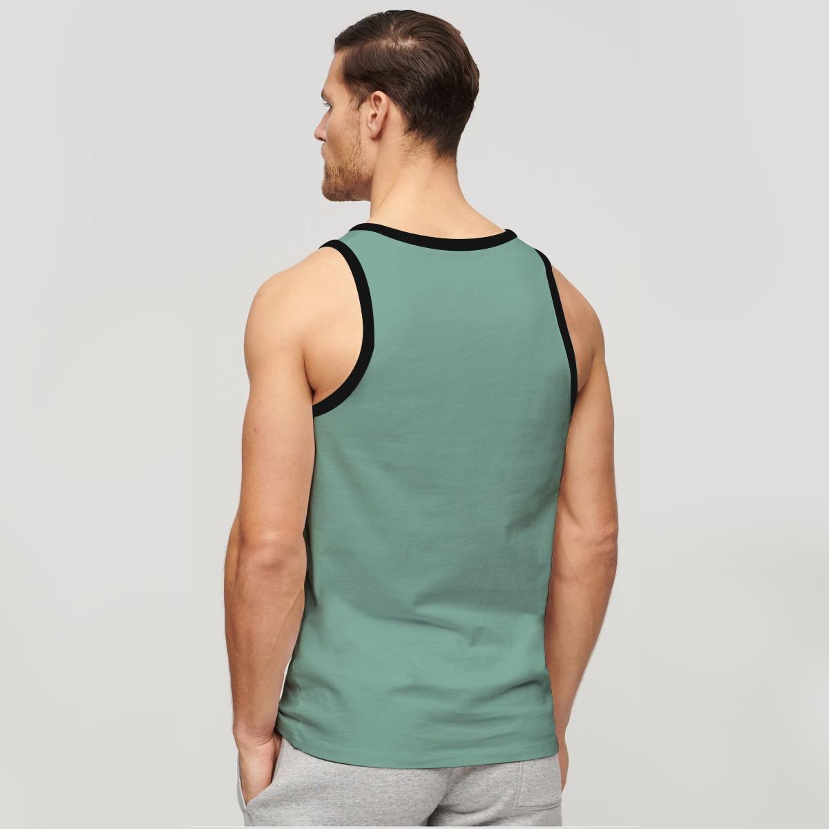 HG "CHANGE YOUR MIND" Printed Cotton Vest For Men's - Turquoise Green