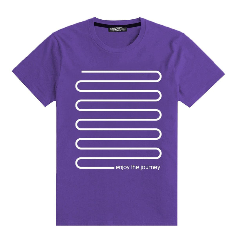 PRINTED "ENJOY THE JOURNEY" TEE SHIRT - PURPLE/WHITE