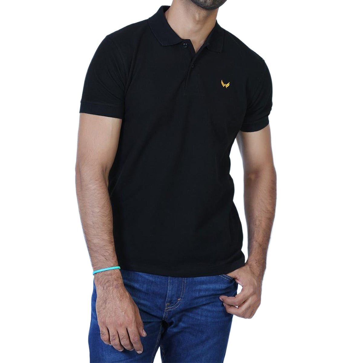 Signature Embroidered Polo - Black