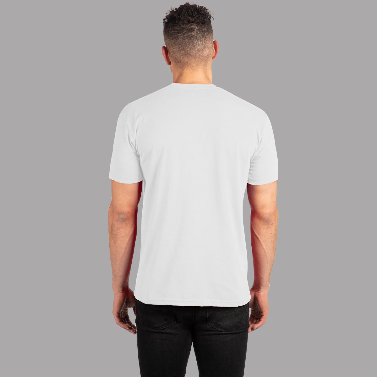 Men Chest Fashion Ribbon Tee Shirt - White