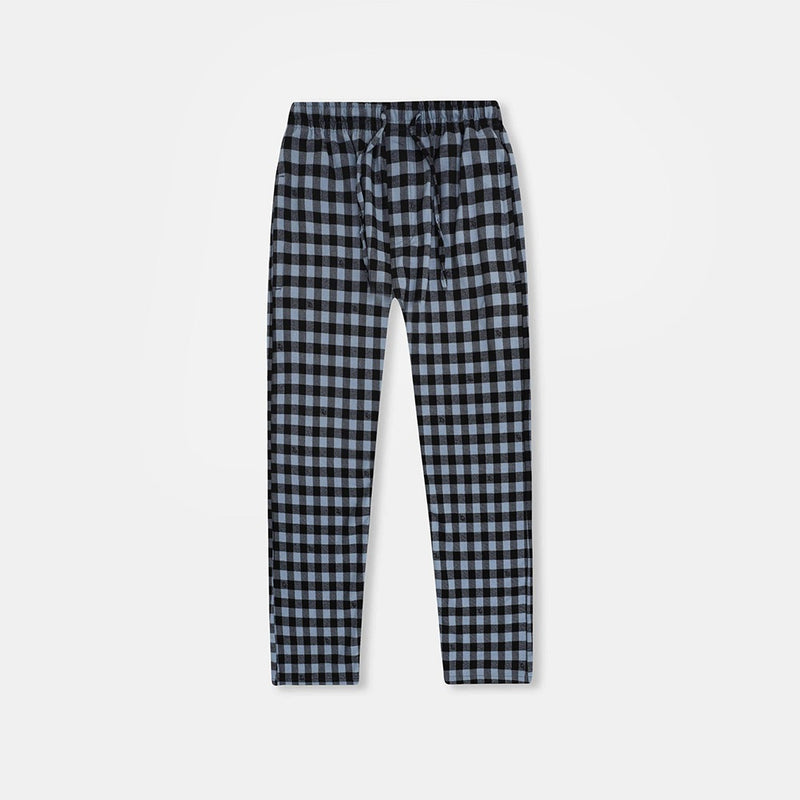 Men Casual Check Trouser - Black Blue