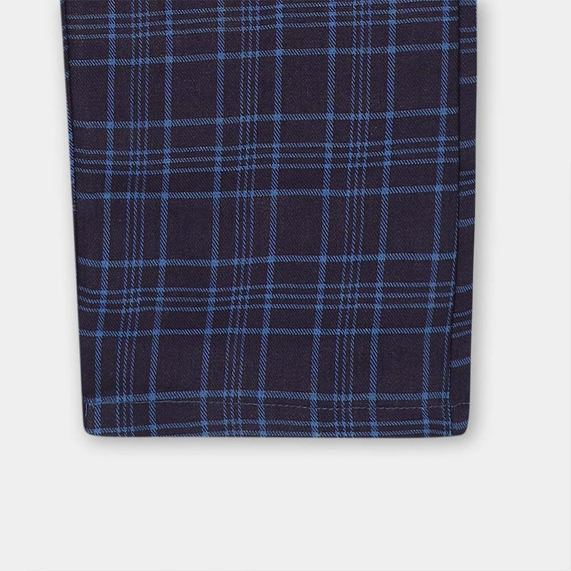 Men Cargo Casual Check Trouser - Navy