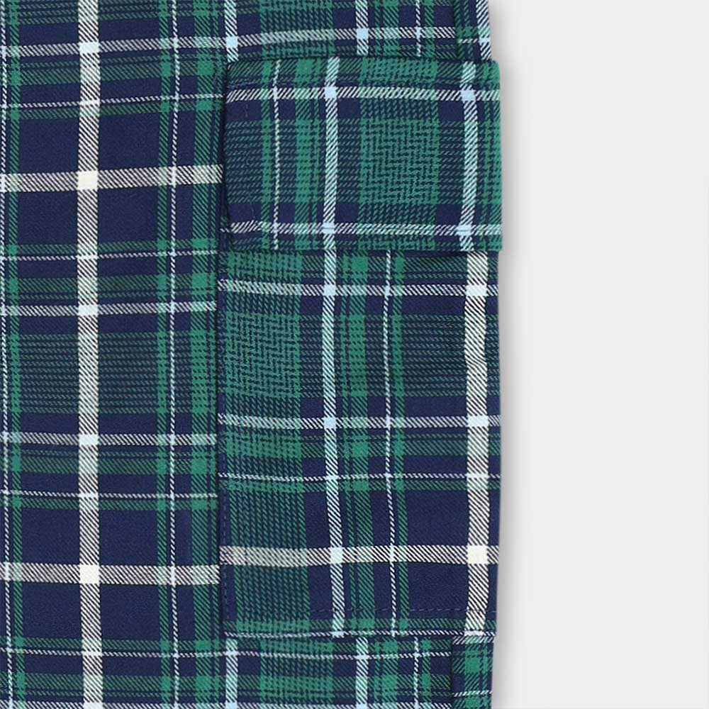 Men Cargo Casual Check Trouser - Green