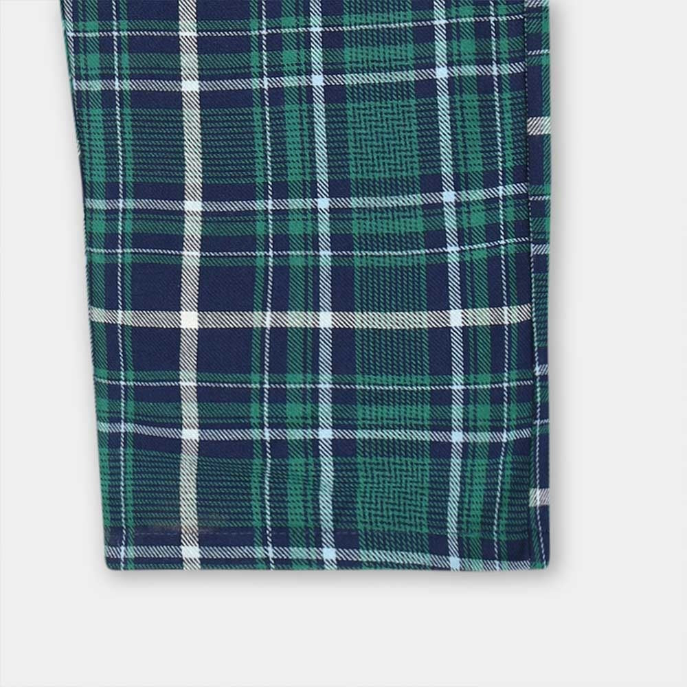 Men Cargo Casual Check Trouser - Green