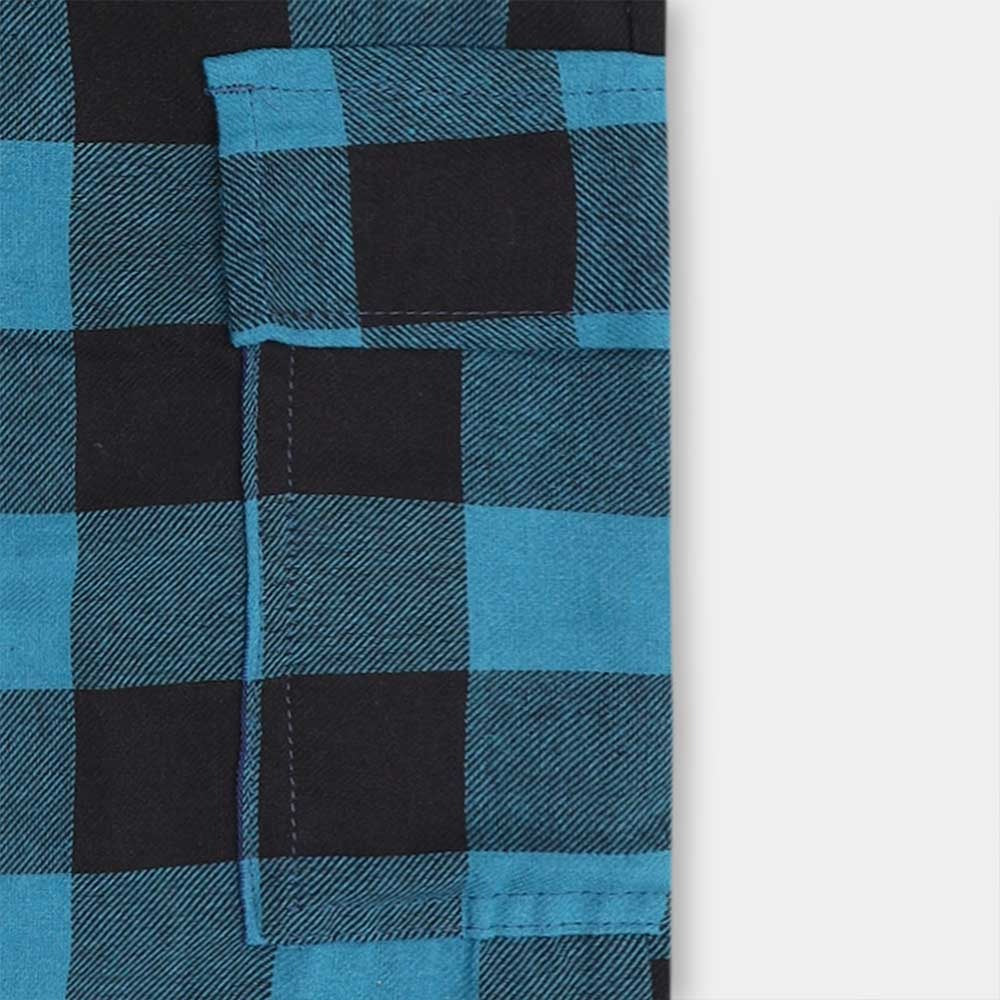 Men Cargo Casual Check Trouser - Blue Box