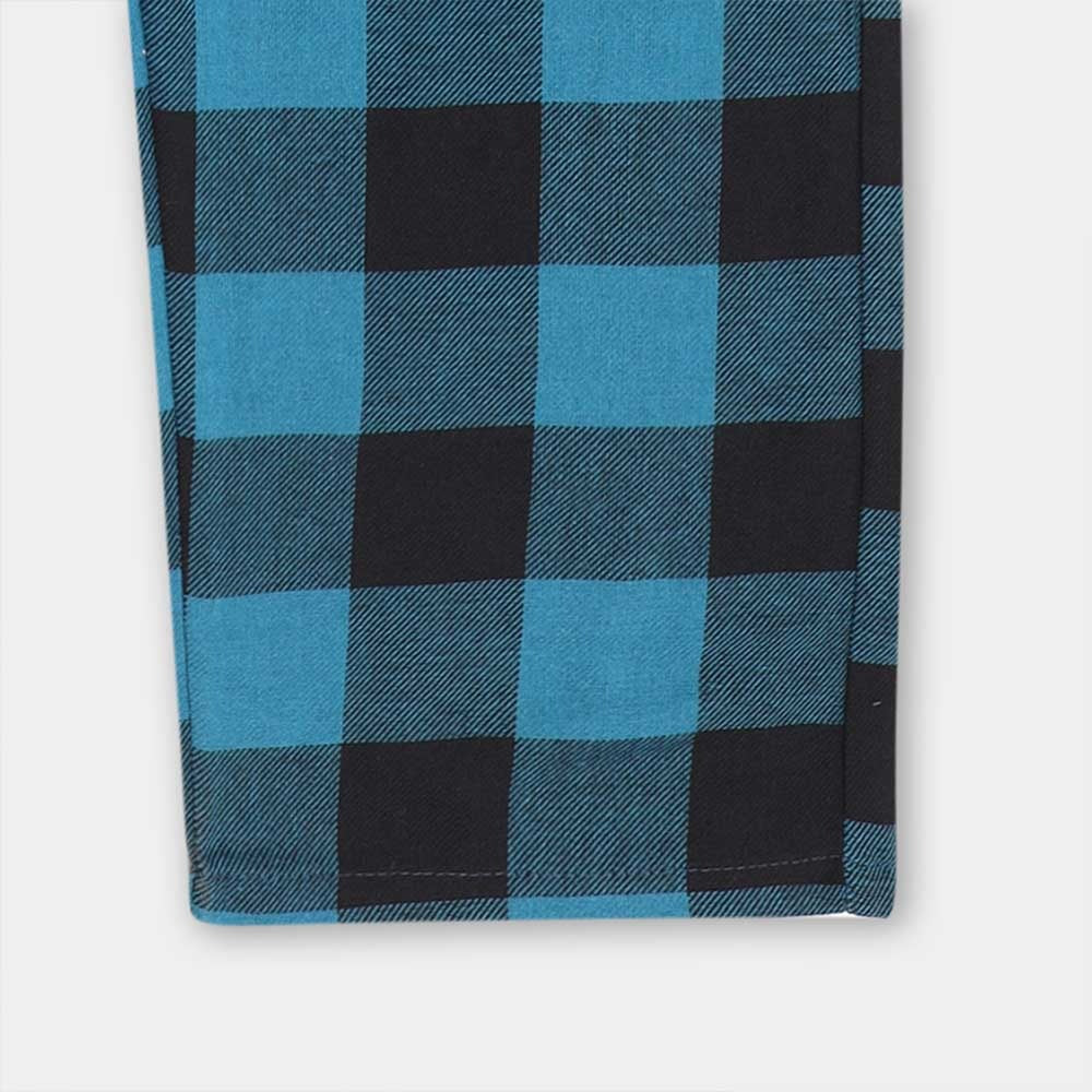 Men Cargo Casual Check Trouser - Blue Box